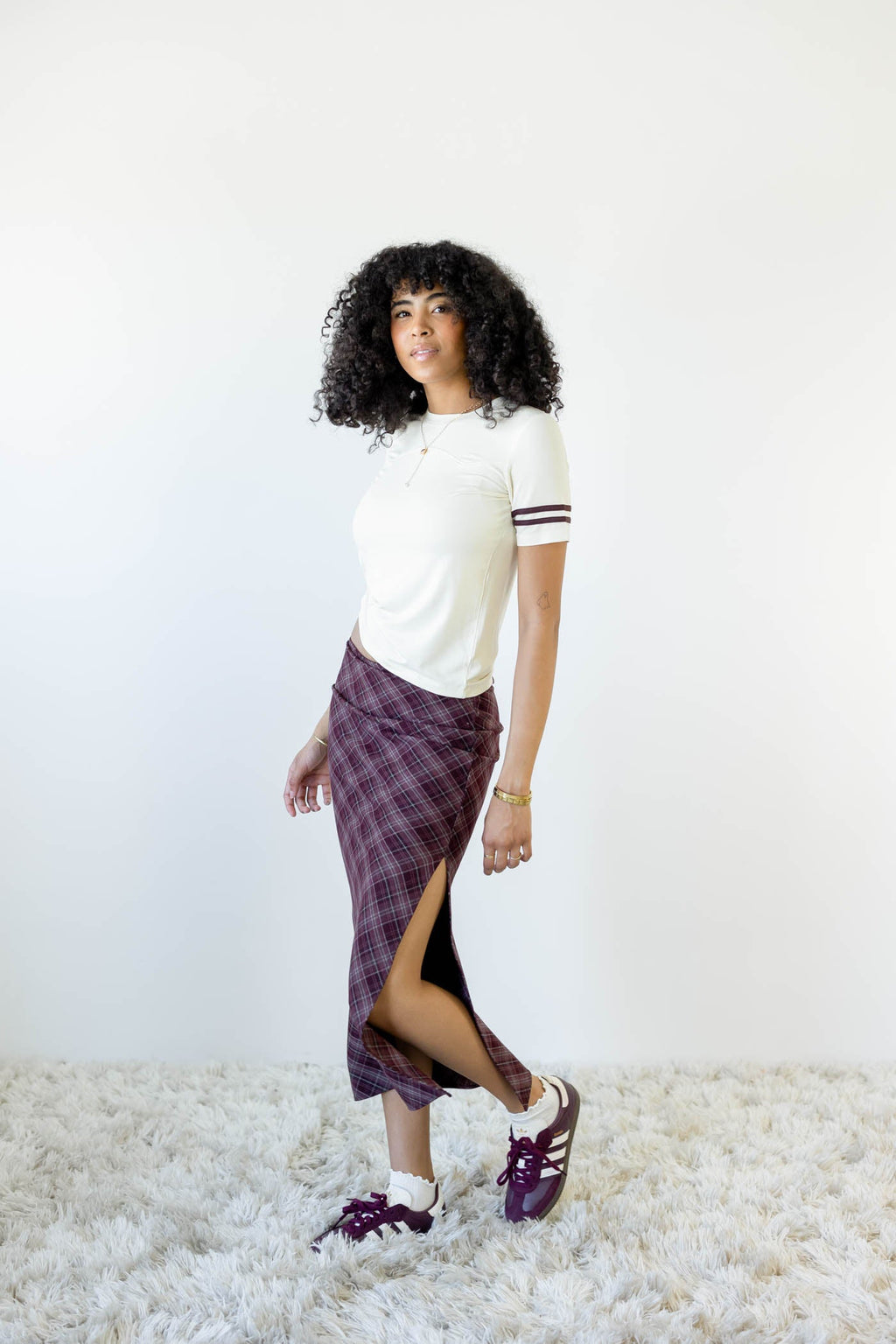 Plaid Midi Skirt