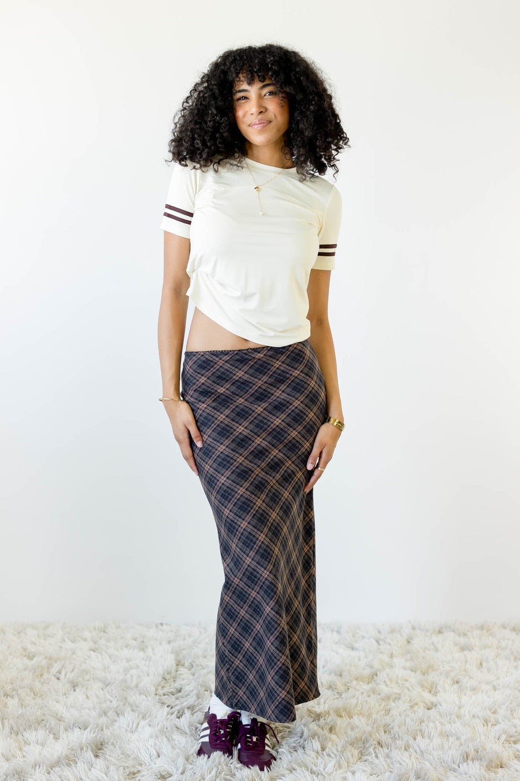 Plaid Midi Skirt
