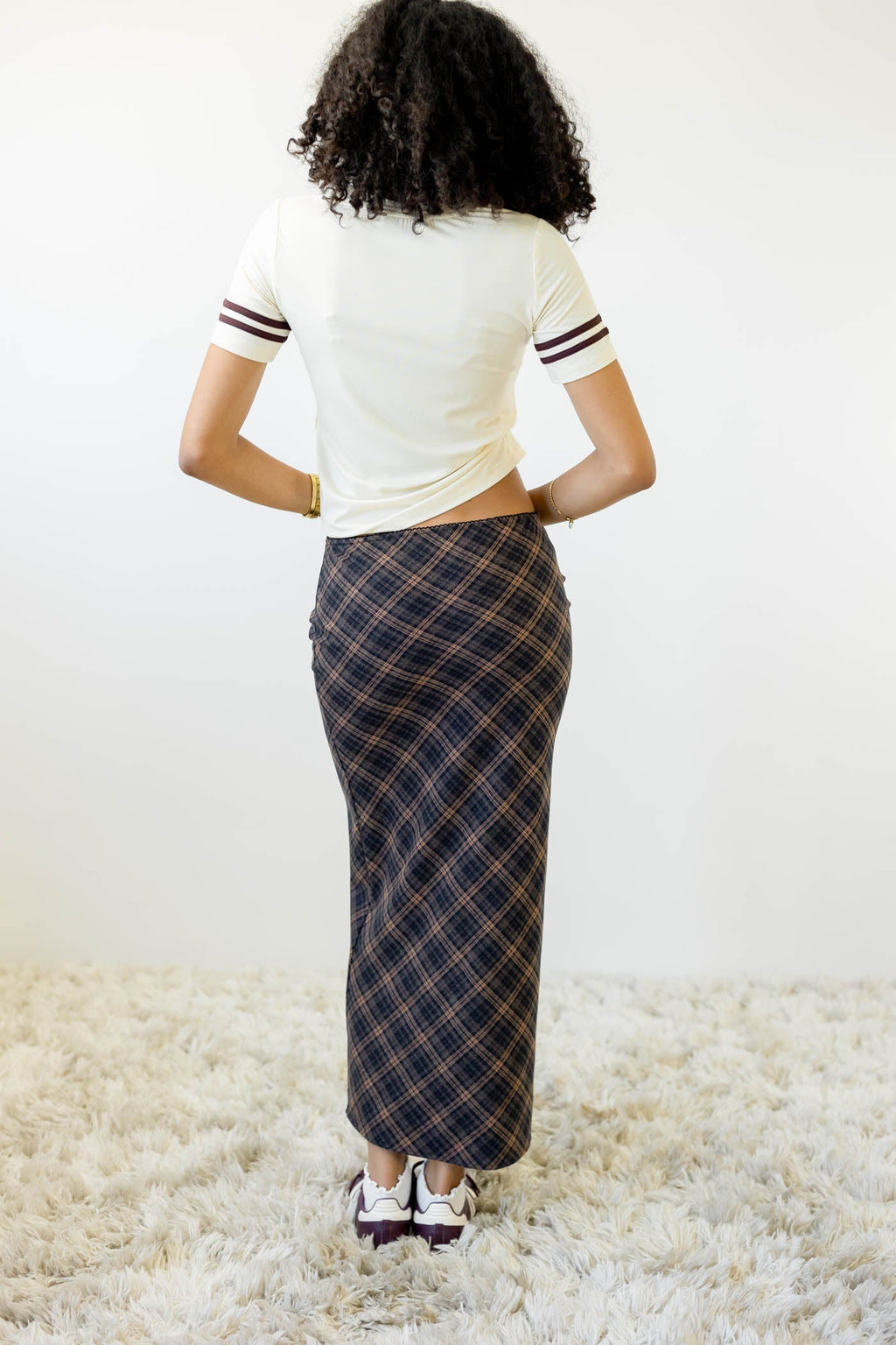 Plaid Midi Skirt